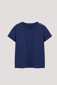 Stud Buttons Shoulder Tee