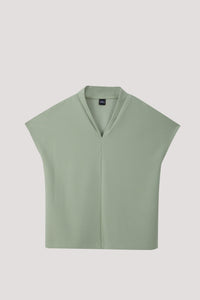 Stand Collar V-Neck Blouse