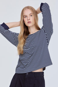 Basic Drop Sleeve Striped Top