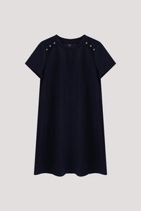 Button Detail A Line Dress