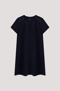 Button Detail A Line Dress