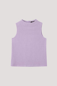 Wide Stand Collar Sleeveless Top