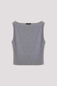 Clean Sleeveless Boat Neck Top