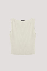 Clean Sleeveless Boat Neck Top