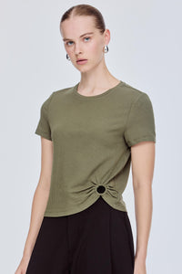 Ribbed Cinched Tee