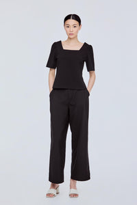 Puffy Sleeve Square Neck Top