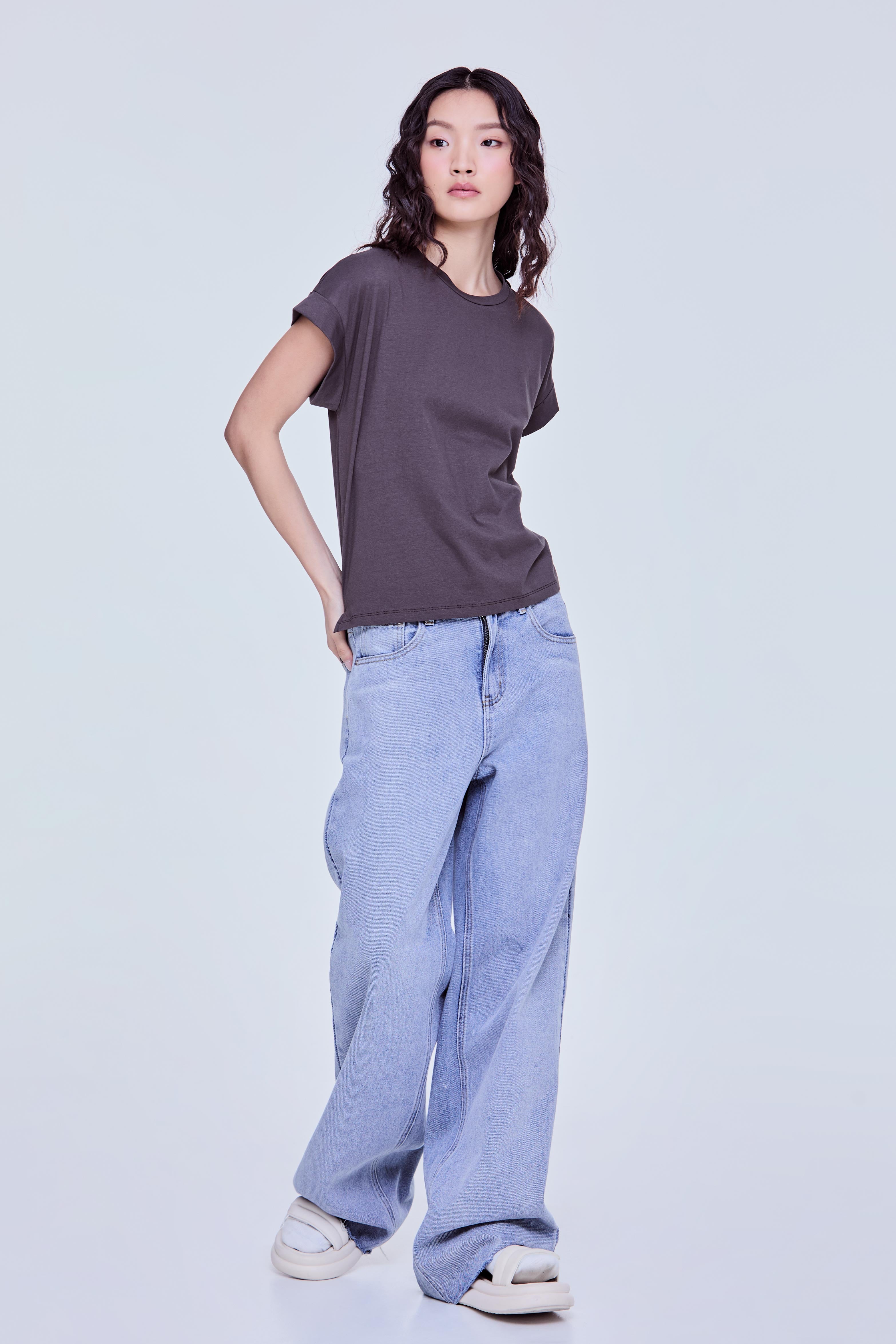 Basic Folded Cuff Tee