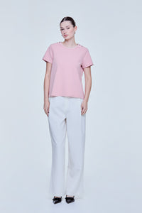 Button Shoulder Tee