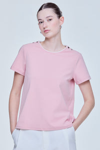 Button Shoulder Tee