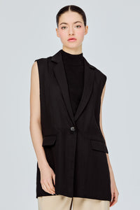 Notched Lapel Vest Blazer