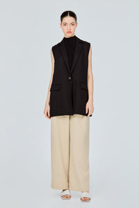 Notched Lapel Vest Blazer
