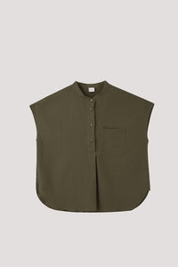 Linen Mandarin Collar Blouse