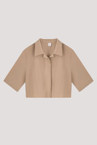 Cropped Lapel Blouse