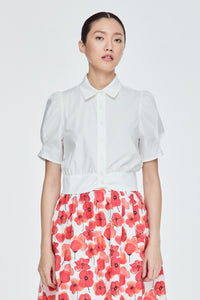 Collared Puff Sleeve Blouse