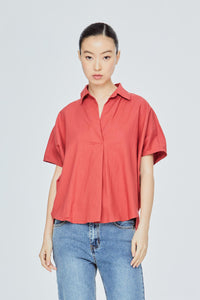 Oversized Asymmetrical Hem Magyar Blouse