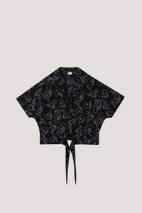 All Over Floral Printed Self Tie Blouse