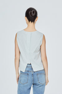 Button Back Stripes Tank