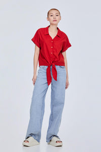 Linen Knot Blouse