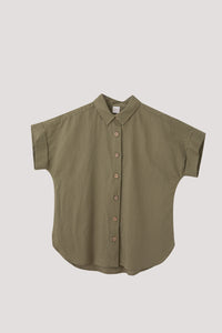 Short Sleeve Button-Down Blouse