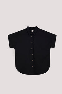 Short Sleeve Button-Down Blouse