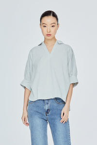 Collared V-Neck Top