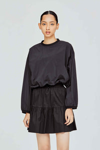 Crop Bubble Hem Top