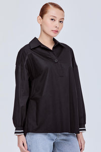 Contrast Sleeve Cuff Top