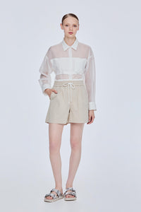 Elasticated Drawstring Wide Leg Shorts