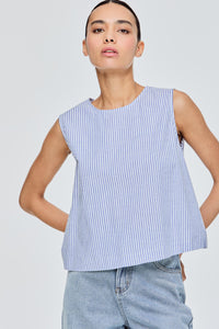 Button Back Stripes Tank