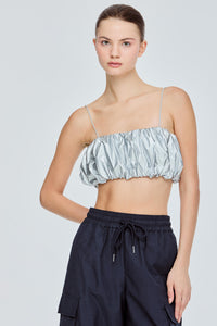 Silver Bubble Crop Top