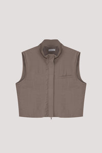 Cropped Zip Up Vest