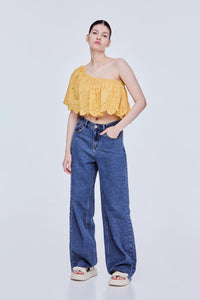 Off-Shoulder Scalloped Top