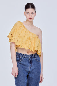 Off-Shoulder Scalloped Top