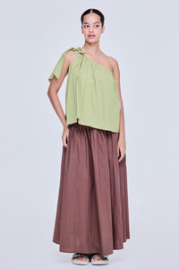 Self Tie Asymmetrical Off Shoulder Top