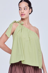 Self Tie Asymmetrical Off Shoulder Top