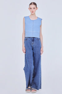 Boxy Denim Vest Top