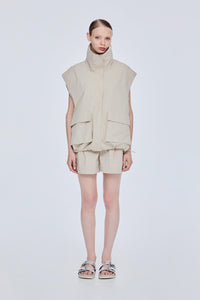 High Neck Boxy Vest