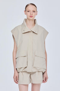 High Neck Boxy Vest