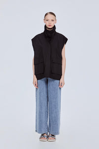 High Neck Boxy Vest
