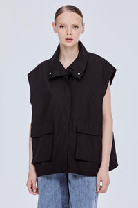 High Neck Boxy Vest