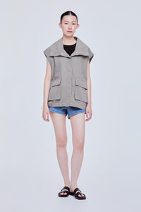 High Neck Boxy Vest