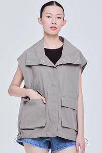 High Neck Boxy Vest