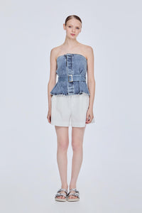 Off Shoulder Denim Tube Top