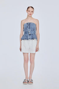Off Shoulder Denim Tube Top