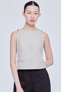 Halter Neck Pointelle Blouse