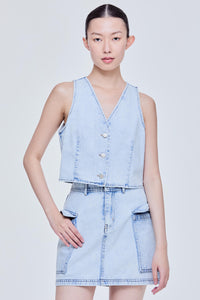 V-Neck Denim Vest