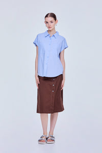 Collared Button Down Magyar Blouse