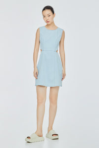 Cut-Out Mini Denim Dress