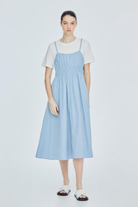 Gathered Bustier Midi Dress
