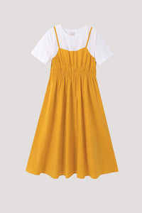 Gathered Bustier Midi Dress